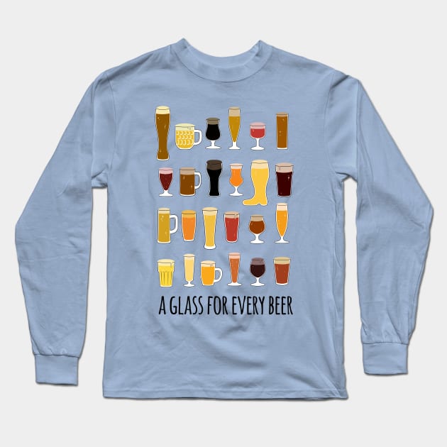 A Glass for Every Beer Long Sleeve T-Shirt by aaronstaples